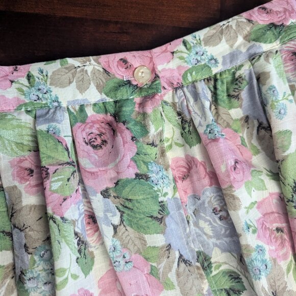 Pastel Floral A Line Midi Skirt Womens 12 Boho Fairy Cottagecore Modest Spring - Picture 3 of 5